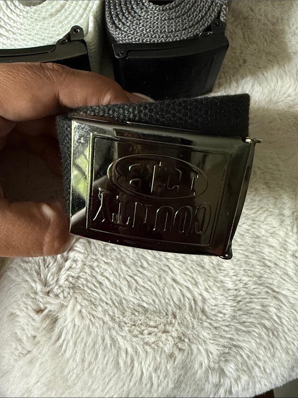 Classic Webbed Men's Belt with Metal Buckle - Black